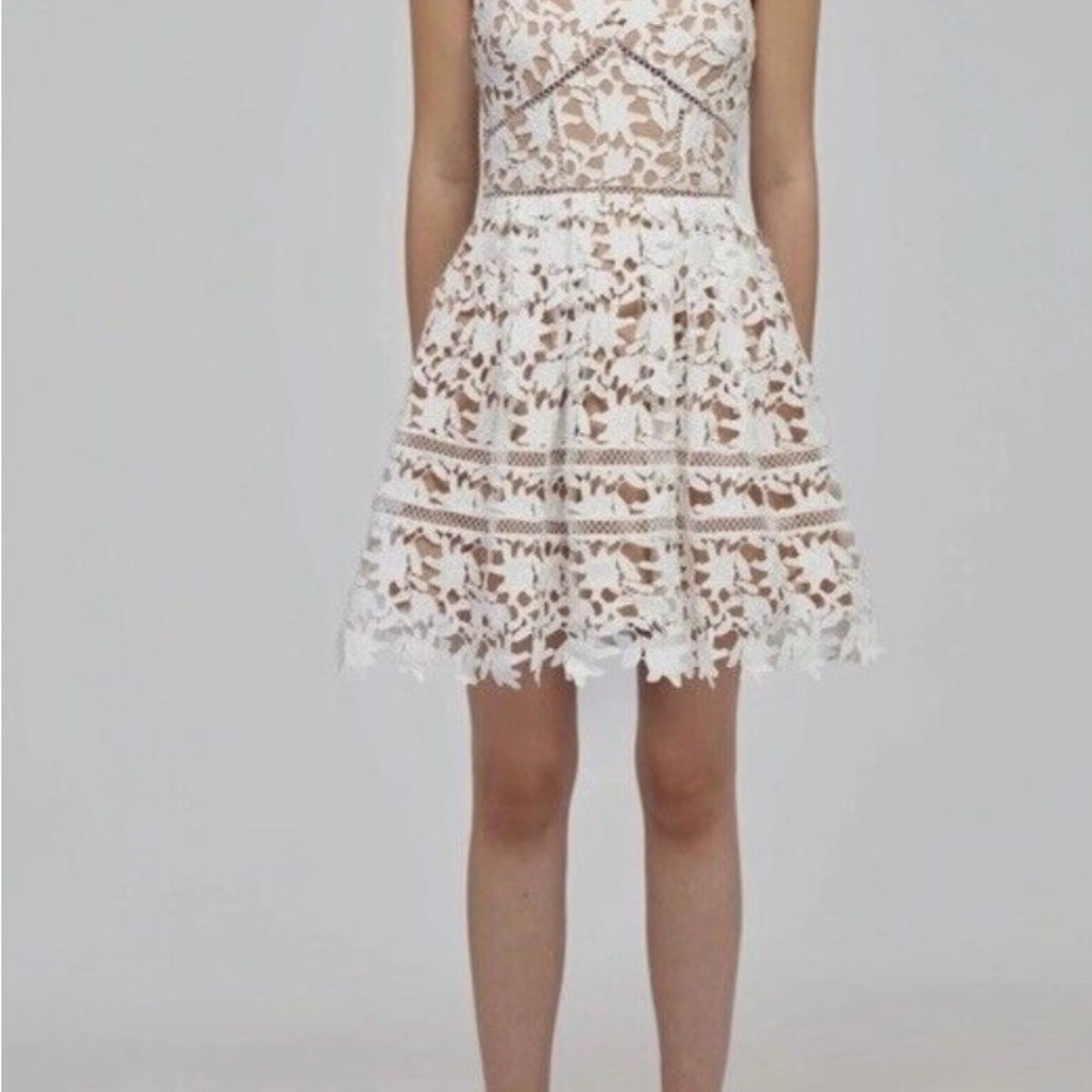 Elegant White Self Portrait Lace Dress